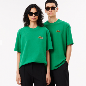 Lacoste 男女同款宽松纯棉平纹T恤