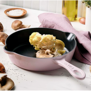 Staub 平底锅 22 厘米/8.5 英寸 铸铁 传统深煎锅,玫瑰雪芭