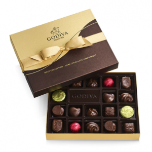 Godiva 黑巧克力礼盒 金丝带 18颗