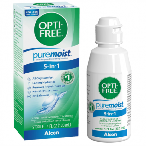 ALCON Opti-free Puremoist Multi-Purpose Disinfecting Solution, White, 4 Fl Oz @ Amazon