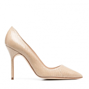 Manolo Blahnik snakeskin pointed toe pumps