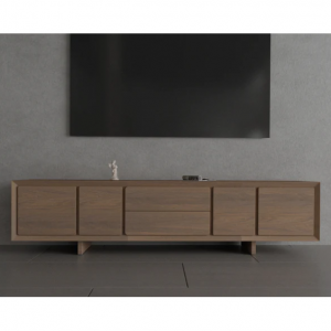 Gentlewood 电视柜，配有胡桃木皇冠