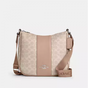 Coach Ellie File Bag In Signature Canvas With Stripe