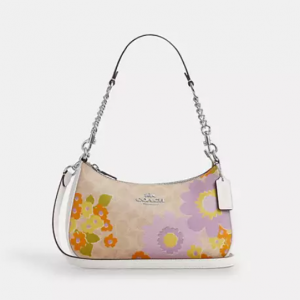 Coach Teri Shoulder Bag In Signature Canvas With Floral Print