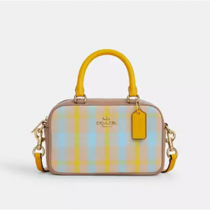 Coach 格纹印花手提斜挎包