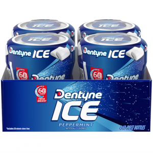 Dentyne Ice 无糖口香糖 薄荷味 60粒 4瓶装 @ Amazon