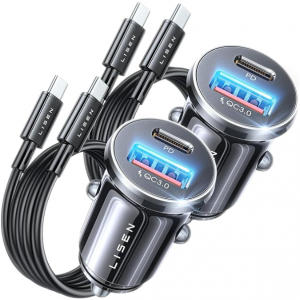 Amazon - LISEN 54W 车充套装 2件 ，现价$7.98