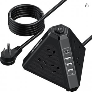50% off NVEESHOX 9 AC Outlets with 4 USB Ports (1 USB C) 3-Side Triangle Outlets with USB Ports 