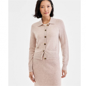 Charter Club Women's 100% Cashmere Collared Shrunken Cardigan, Macy's Exclusive