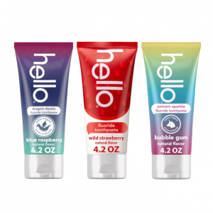 hello Kids Fluoride Toothpaste Variety Pack, Includes a Strawberry, Unicorn Bubble Gum, and Blue R