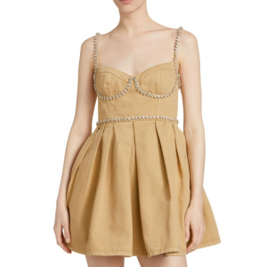 Self-Portrait 钻石牛仔迷你连衣裙