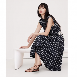 Banana Republic Cotton Poplin Tie-Waist Midi Dress