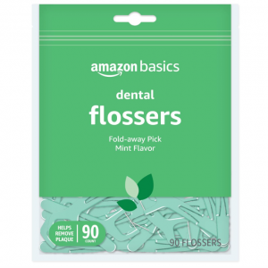 Amazon Basics Mint Dental Flossers, 90 Count, 1 Pack (Previously Solimo) @ Amazon