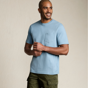 Lands End Men's Super-T Short Sleeve T-Shirt with Pocket