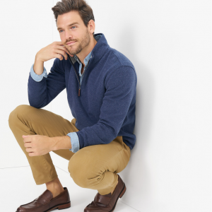 Lands End Men's Bedford Rib Quarter Zip Sweater