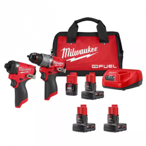 Milwaukee M12 FUEL 无刷锤钻和冲击起子套件 @ Home Depot