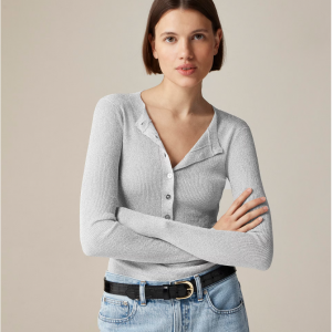 J.Crew 女士罗纹亨利衫