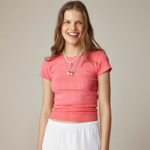 J.Crew Pointelle 女士短袖T恤