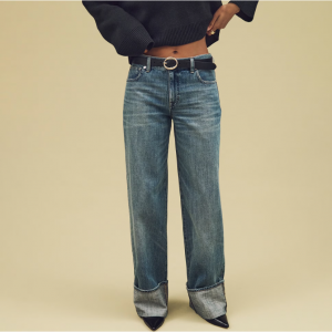 J.Crew 女士卷边低腰阔腿牛仔裤