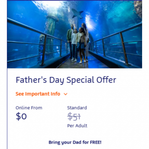 Sea Life Melbourne - 父親節大促：墨爾本海洋生物館，父親免門票