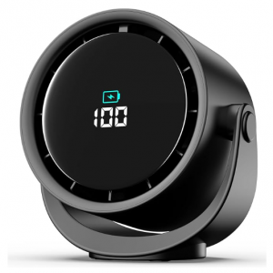 YOSHENMO Portable Desk Fan for Bedroom, Turbo Table Fans with smile icon LED Display, 6-inch 