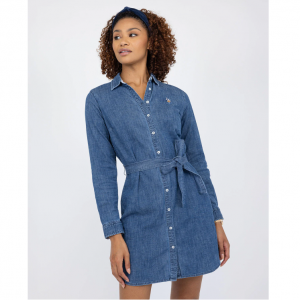 U.S. Polo Assn. 牛仔布纽扣连衣裙