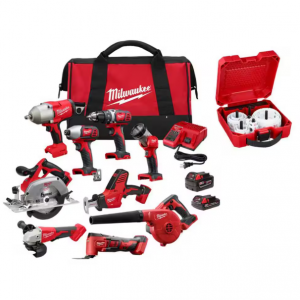 Milwaukee M18 无绳工具套装 9件 @ Home Depot