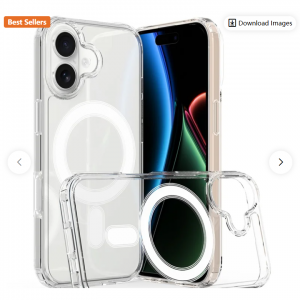 适用于 iPhone 17 的透明手机壳,兼容 MagSafe TPU+亚克力后盖 - 透明