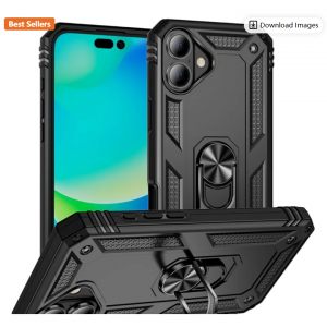 适用于 iPhone 17 的 PC+TPU 手机壳(带支架),黑色