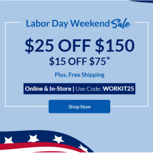 Labor Day Sale: $25 OFF $150 + $15 OFF $75 @ The Vitamin Shoppe