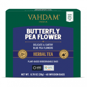 Vahdam Teas Butterfly Pea Flower Herbal Tea, 40 Count