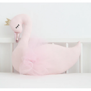 淡粉色天鹅枕头