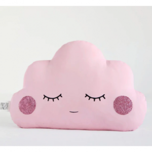 粉色小云朵枕头，配闪粉脸颊