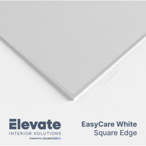 Elevate EasyCare White (Wipeable) 600x600mm Square Edge Ceiling Tiles @ Ceiling Tiles UK