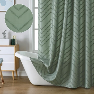 Chyhomenyc 人字纹布艺浴帘 36x72英寸