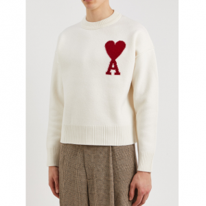 AMI PARIS Logo-intarsia 羊毛套头衫