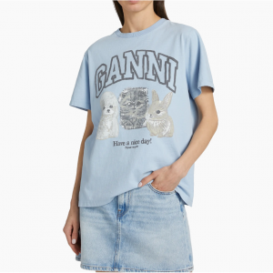 Ganni Animals 休闲纯棉T恤