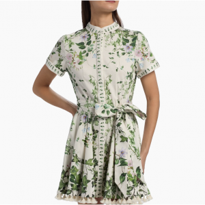 Alice + Olivia Lucy 印花迷你衬衫裙