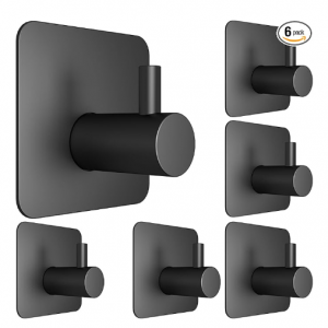 Honmein 6 Pcs Adhesive Wall Hooks for Hanging - Waterproof Shower Hooks @ Amazon