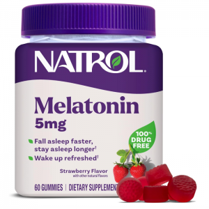 Natrol Melatonin Gummies, Sleep Support for Adults, 5 mg, 60 Strawberry-Flavored Gummies @ Amazon