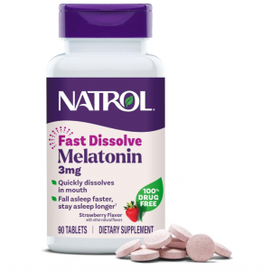 Natrol 草莓味褪黑素助眠速溶片 3mg 90粒 @ Amazon