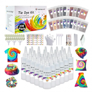 YRYM HT Large Tie Dye Kit for Kids and Adults - 239 Pack Permanent Tie Dye Kits @ Amazon