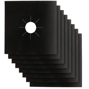 YRYM HT Stove Burner Covers - Gas Stove Protectors Black 0.2mm Double Thickness (8 Packs)