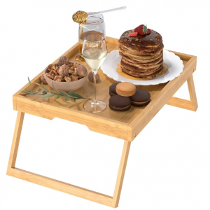 promitop Bamboo Bed Tray Table with Foldable Legs @ Amazon