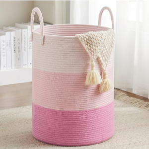 Fiona's magic Cotton Rope Laundry Hamper, Tall Woven Laundry Basket Storage @ Amazon