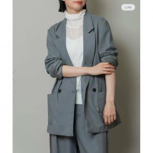 リサイクルポリエステルビエラダブルブレストジャケット