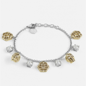 Philipp Plein 3d $kull crystal cable chain bracelet