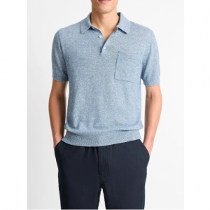 Vince 男士亞麻、羊毛和羊絨 Polo 衫