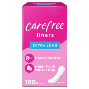 Carefree Panty Liners, Extra Long Liners, Unwrapped, Unscented, 100ct @ Amazon