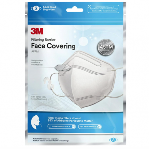 3M Filtering Barrier Face Covering, AFFM-3, One Size, 3 Pack @ Amazon